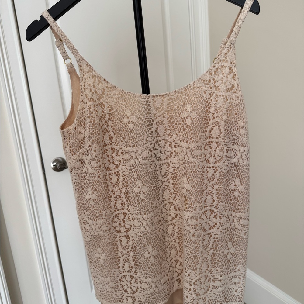 CAbi Lace Camisole in Beige